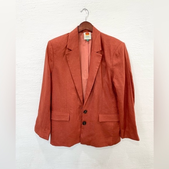 Farm Rio Brown Linen Blazer - Picture 2 of 6